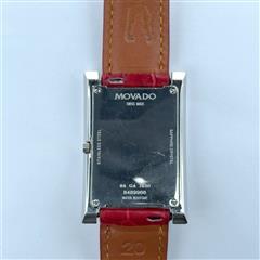 Movado La Nouvelle Tank Watch Men 30mm Black Dial Steel Rectangle